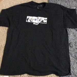 black anime graphic tee